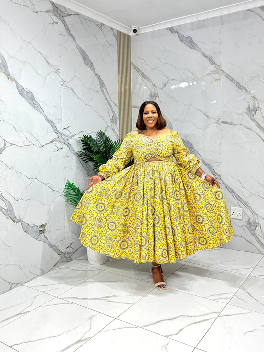 Butter Yellow Flair Dress