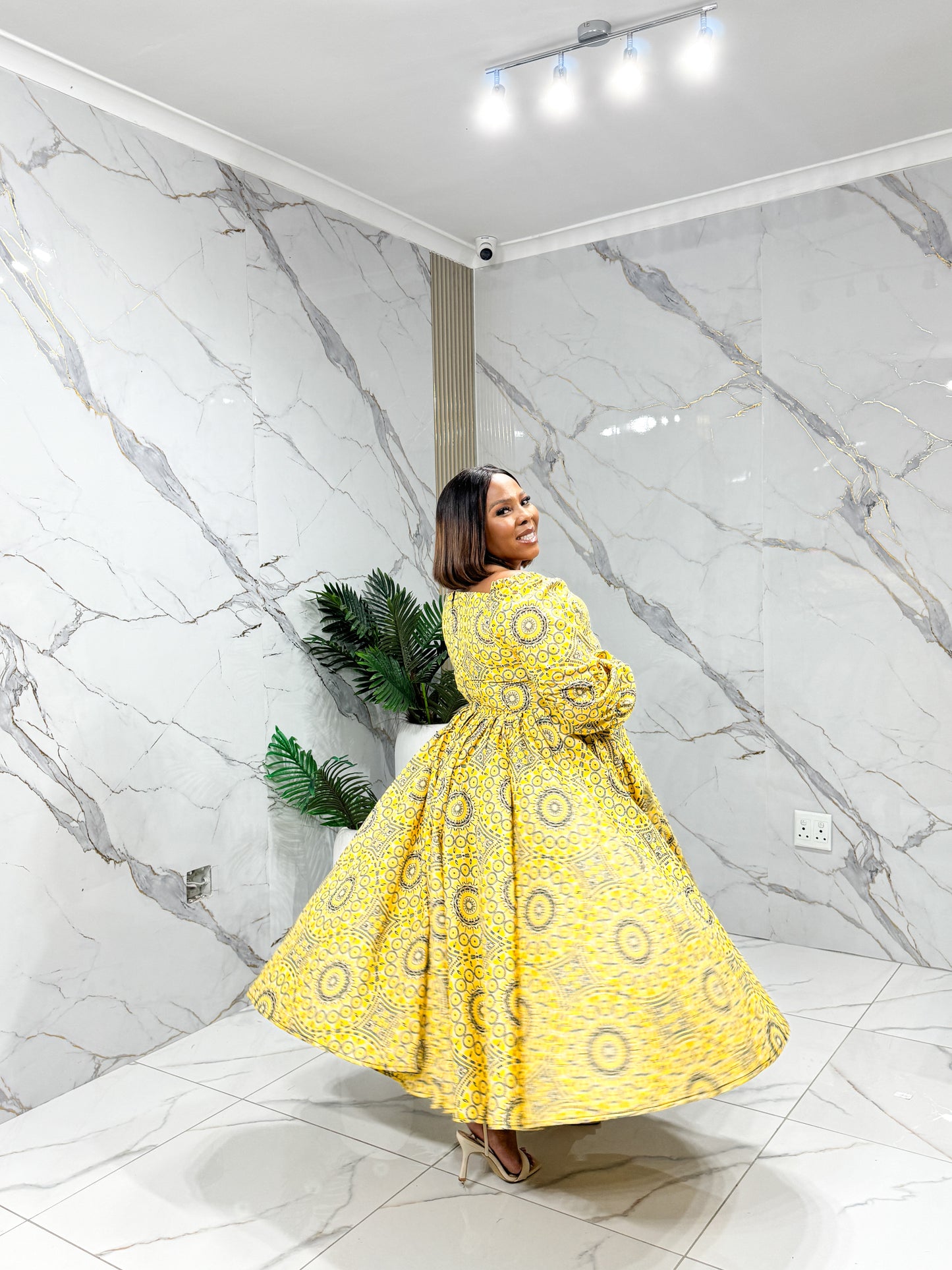 Butter Yellow Flair Dress